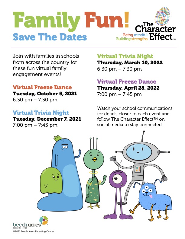 Save the Dates for these FUN Virtual Family Events!
